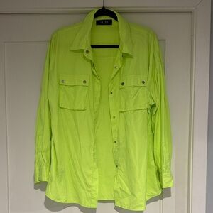 AKIRA Neon Green Button Down Shirt